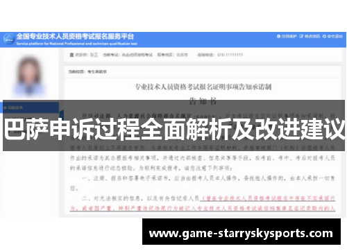 巴萨申诉过程全面解析及改进建议
